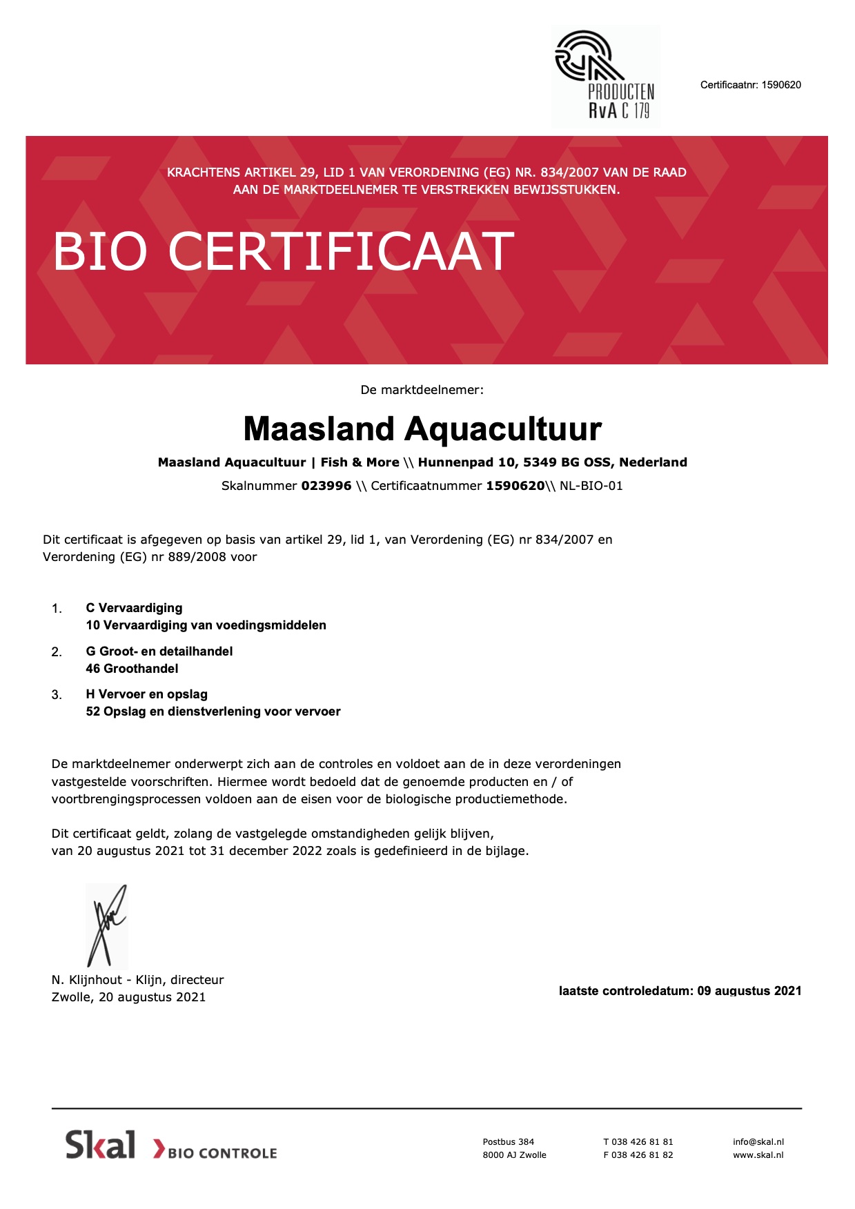 certificaat fish and more