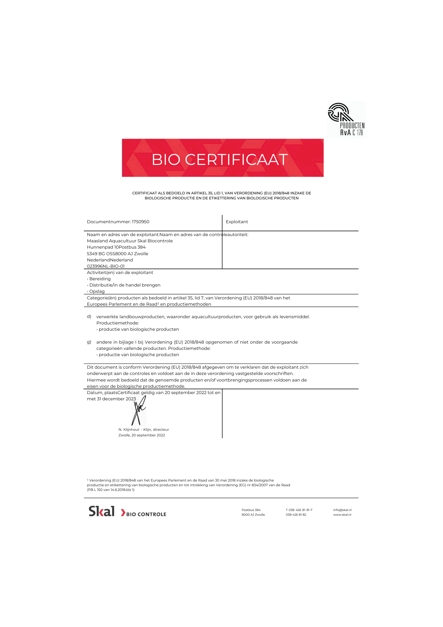 certificaat fish and more